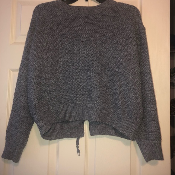 Lace-Up Back Cozy Sweater - Picture 3 of 3